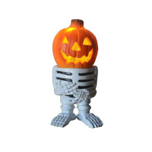 Wiederverwendbare Halloween-Kürbisdekoration aus Kunstharz, gestapelte Jack-Lantern-Leuchtornamente mit LED-Batterielichtern für Wohnzimmer,