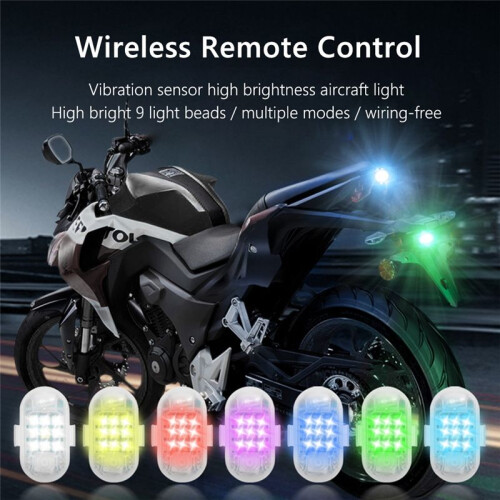 2.4G Wireless Flash Indicator Anti-Collision Remote Control Signal Light 9 Lamp Beads USB Rechargeable 2