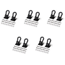 10Pcs Trailer Towing Buckle Tow Hooks Metal Climbing Trailer Shackles for 1/10 RC Car Truck Climbing Car (Black)