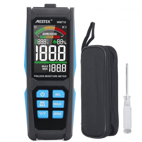 Pinless Moisture Meter Digital Wood Moisture Detector Wall Humidity Sensor for Building MaterialsWhite