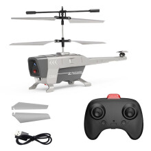 Rc-Hubschrauber, 3,5-Kanal-Fernbedienung, 2,4 G, Schwebendes Hindernisvermeidungsflugzeug, Fliegendes Spielzeug für Kinder, Grau
