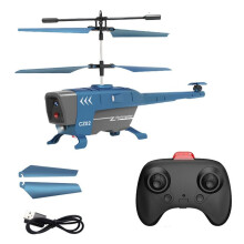 Rc-Hubschrauber, 3,5-Kanal-Fernbedienung, 2,4 G, Schwebendes Hindernisvermeidungsflugzeug, Fliegendes Spielzeug für Kinder, Blau