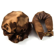 2Pcs Satin Heatless Curler for Long Hair. Hair Curls Curling Rod Curling Headband Ties Set Brown