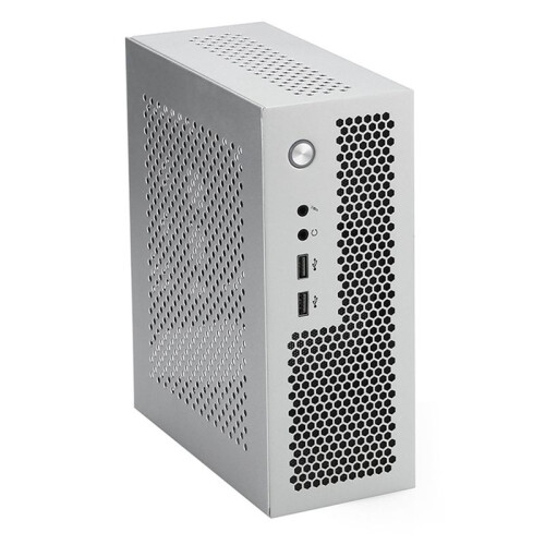 A09 HTPC Case para Computador  ITX Gaming PC Chassis Desktop USB2.0 Case para Computador Caseiro Prata 1