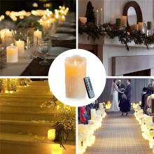 LED Candles, Flickering Flameless Candles,Rechargeable Candle, Real Wax Candles with Remote Control,12.5cm