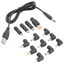 USB To Power Cable Universal USB To Jack Charging Cable Power Cord with 13 Interchangeable Plug Connectors Adapter