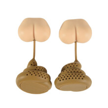 2PC Reusable Silicone Tea Infuser Poop Shaped Funny Herbal Tea Coffee Filter Diffuser Strainer Accessories A