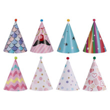 8Pcs Papier Feuille D'Or Joyeux Anniversaire FêTe CôNe Chapeaux pour Adultes et Enfants DéCoration de FêTe