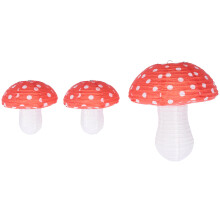 3 StüCk Pilz Geformte Papier Laternen für Waldd Schungel Wunderland Thema Geburtstags Feier Dekor HäNgen 3D Pilz Ornament
