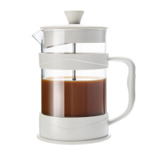 Franse Pers Koffiezetapparaat 12 Oz, Witte Koffiepersen Theemakers met Borosilicaatglas Koude en Warme Koffie