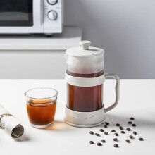 French Press Kaffee Maschine 12 Unzen, WeißE Kaffee Presse Tee Maschinen mit Borosilikat Glas Kalt- und Heiß BrüH Kaffee
