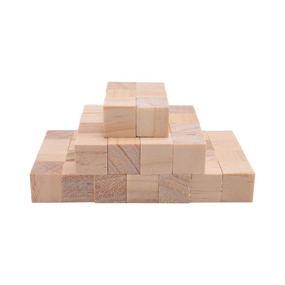50Pcs Wood Square Square Blank Wood Blocks For Puzzle Making, Crafts, And Diy Projects 4712372666642