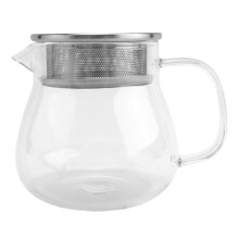 HitzebestäNdige Kaffee Kanne Handbrauen Kaffee Kanne Stahl Abdeckung Transparente Gemeinsame Kanne Glas BrüHen Kanne mit Griff