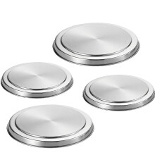 4 StüCk Rostfreier Stahl Kochfeld Abdeckungen Herd Platte Top Herd Schutz Kit Set Utensilien 17/21CM KüChen ZubehöR