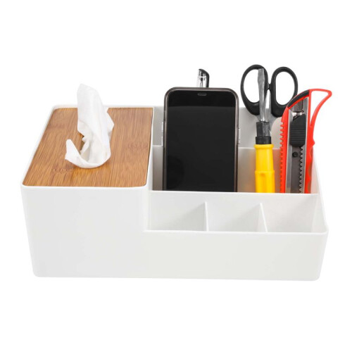Office Desktop Stationery Storage Tissue Box Household PP Material Desktop Tissue Cosmetics Storage Box 1