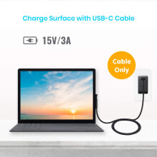 Nylon Geflochtenes Surface Connect To USB-C Ladekabel PD 15V für Surface Pro 7/6/5/4/3,Laptop 3/2/1,Surface Go