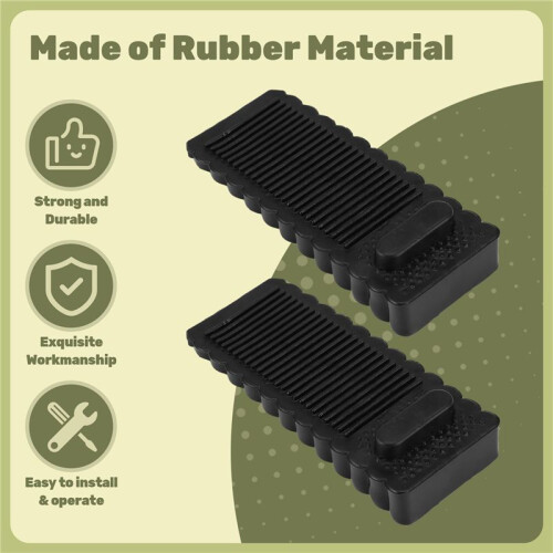 6 Pack  Rubber Wedge - Sturdy and Stackable Door Stoppers - Slip-Resistant Rubber Door Stop Works  All 2