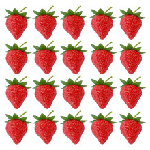 20 PeçAs Falso Fotografia Fruta Morango Morango Artificial AdereçO Casa ArmáRio de Cozinha Ornamento de Festa Pequeno