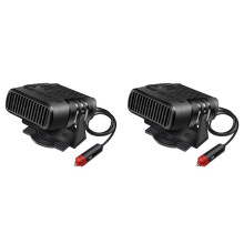 2X Portable Heating Cooling Fan Auto Car Heater Defroster Demister 200W Heater Windshield 360 Degree Rotation 24V