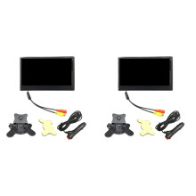 2X Monitor HD en Color TFT LCD de 12V-24V de 7 Pulgadas para CCTV de Coche, Cámara de Visión Trasera Inversa, Accesorios Electrónicos para Coche
