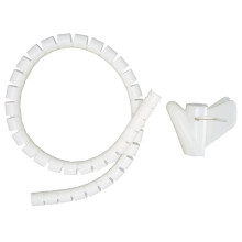 Cable Sleeve Organizer 16mm Open Type with Clip 10m White Coiled Wire Management Tube for Easy Setup