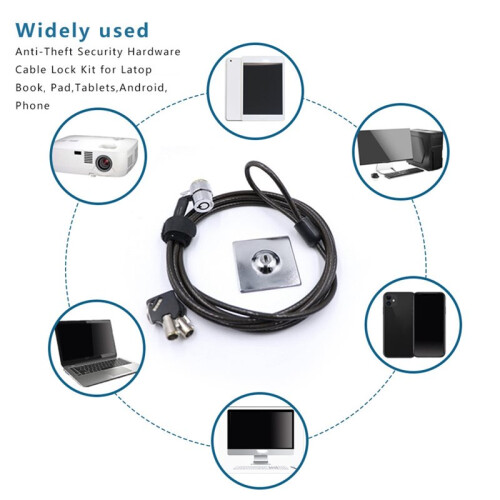 Laptop Lock Cable for Laptop Computer Lock 6x2.5mm Small Keyhole Security Anti-Theft Notebook Padlock 2