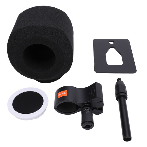 Microphone Windscreen Set with Stand for Condenser Mic Noise Reduction 1