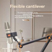Microphone Stand Arm Holder Boom Desk Arm Mic Holder, with Microphone Upgraded Clip, Suitable for Under 1.5kg Microphone