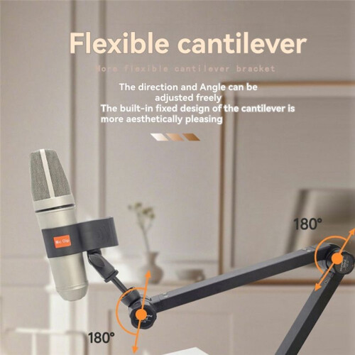 Microfoonstandaardarmhouder, Microfoonhouder met Microfoonclip, Geschikt voor Microfoons Onder 1,5 Kg