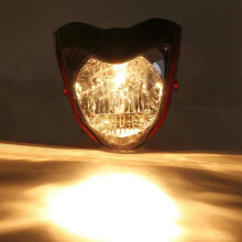 Motorcycle Headlight Light Lamp with Bulb Bracket Assembly for FZ16 YS150 FZER150 FZER 150 FZ 16 Amber,Red