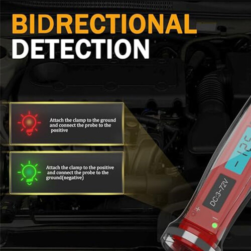 3-72V  Car Test Light, LCD Digital Light Tester with Voltmeter, Fuse Voltage Tester Car Electrical Tools 2