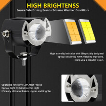 LED Pod Lights, LED Off Road Lights 60W 6000Lm Amber/Yellow White Dual Color Driving Fog Auxiliary Work Lights Pod