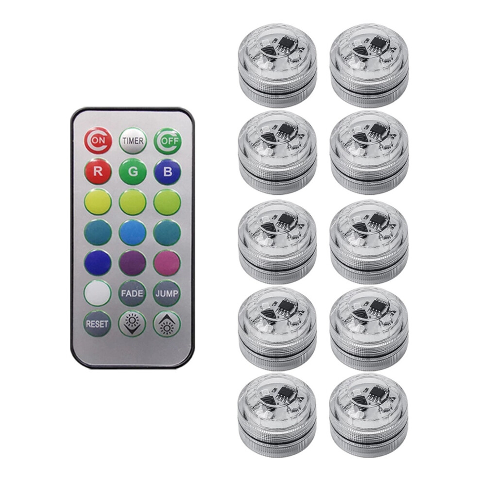 10Pcs Wireless Colorful Led Car Interior Ambient Remote Control Battery Operated Vase Pool Pond Lantern Decoration Light 6033779566181