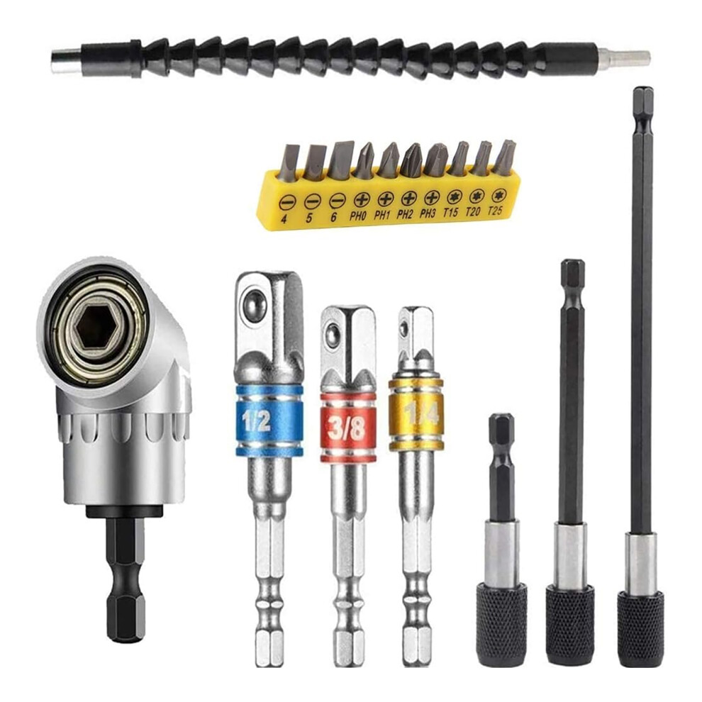 18Pcs Flexible Drill Bit Extension Set 105 Rotatable Joint 4401385097115