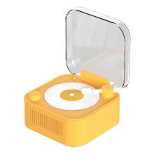 Vintage Turntable Wireless Speaker Long Battery Life Creativity Decorative Sound Box Yellow