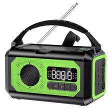 12000mAh Solar Hand Crank Weather Radio AM/FM/NOAA, Emergency SOS Alarm, Reading Lamp for Outdoor Camping Bright Green