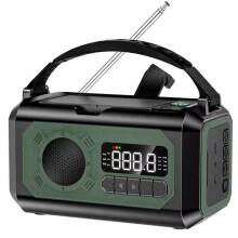 Radio Meteorologica Solare A Manovella da 12000 MAh AM/FM/NOAA, Allarme di Emergenza SOS, Lampada da Lettura per Campeggio All'Aperto, Verde Scuro