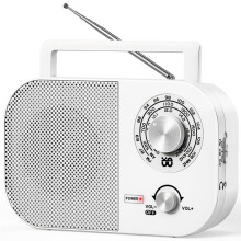 Rádio AM FM Portátil com Recepção de Longo Alcance, Rádio Transistorizado com Alto-Falante , Alimentado Por Bateria ou Alimentação CA