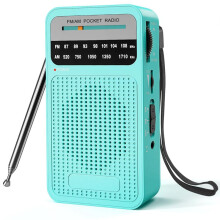 AM FM-Zakradio, Transistorradio met Luidspreker, Hoofdtelefoonaansluiting, Draagbare Radio voor Binnen- en Buitengebruik, Groen