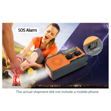 5000mAh Emergency Solar Power Radio USB Charging Hand Crank Dynamo Flashlight FM AM WB NOAA Weather Radio Power Bank