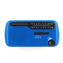 Tragbares Solar-Handkurbelradio, 1200 MAh, USB, Tragbarer Notfalllautsprecher für Den Außenbereich, Stereo-Notfall-Handkurbel, Blau