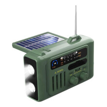 Multifunctional Solar Hand Crank Radio Portable AM/FM/NOAA Radio Speaker with LED Reading Lamp for Outdoor D