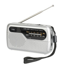 Portable Radio Pocket FM AM Radio with Earphone Jack for Emergency Hurricane Running Walking Home Silver