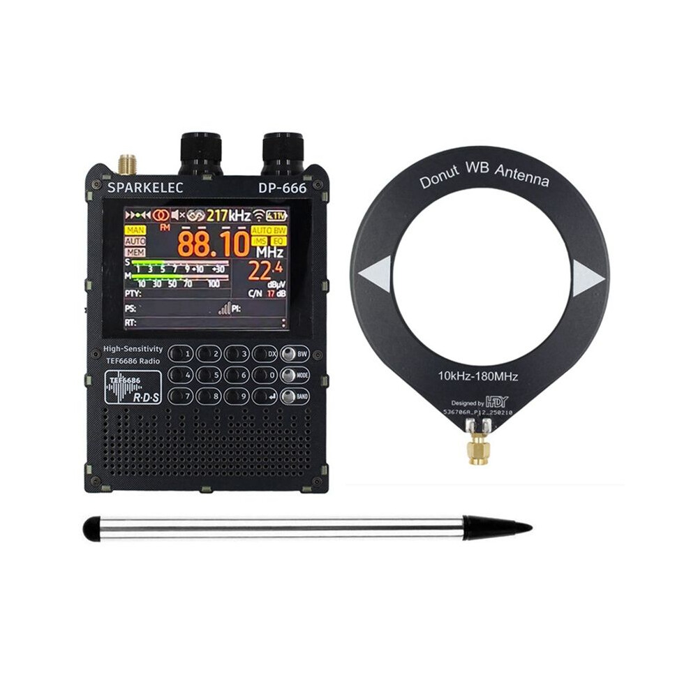 Photos - Laptop Part TEF6686 Full Band Radio High Sensitivity Receiver 2.8-Inch IPS Touch Screen Full Band FM LW MW SW Radio