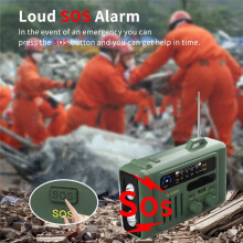 Multifunctional Solar Hand Crank Radio Portable AM/FM/NOAA Radio Speaker with LED Reading Lamp for Outdoor D
