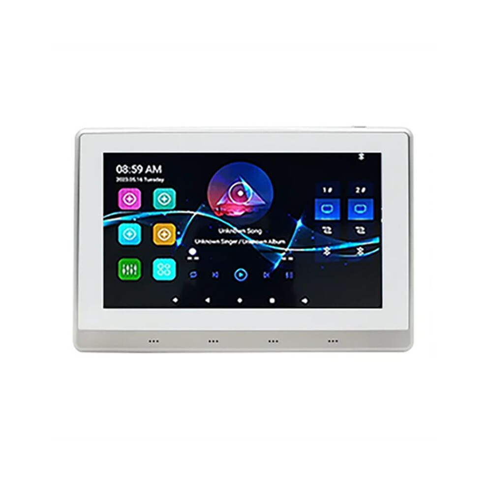 7 Inch Android 11 Music Amplifier Audio System 8 X 30W 2 Zone Android 11 Wifi 7 Inch Touch Screen Amplifier White 6132829034035