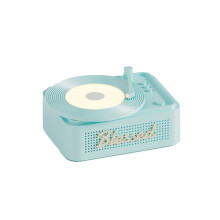 Retro Vinyl Wireless Speaker Alarms Clock Small Record Player Portable High-Quality Audio Home Stereo B
