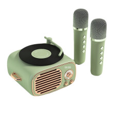 Old Fashioned Vintage A Small Speakers with Clock Portable Speakers with Wireless Microphone C