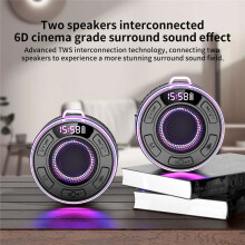 Altavoz Inalámbrico IPX6, Resistente Al Agua, Luz LED, Graves Potentes, Cable de Carga Tipo C, 1100 MAh, Color Negro.