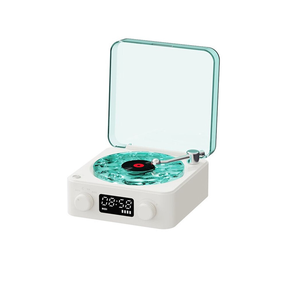 Kw03 Retro Vinyl Record Speaker Rgb Wireless 5.0 Turntable Speaker Player Stereo Sound With Noise White 6031722860966